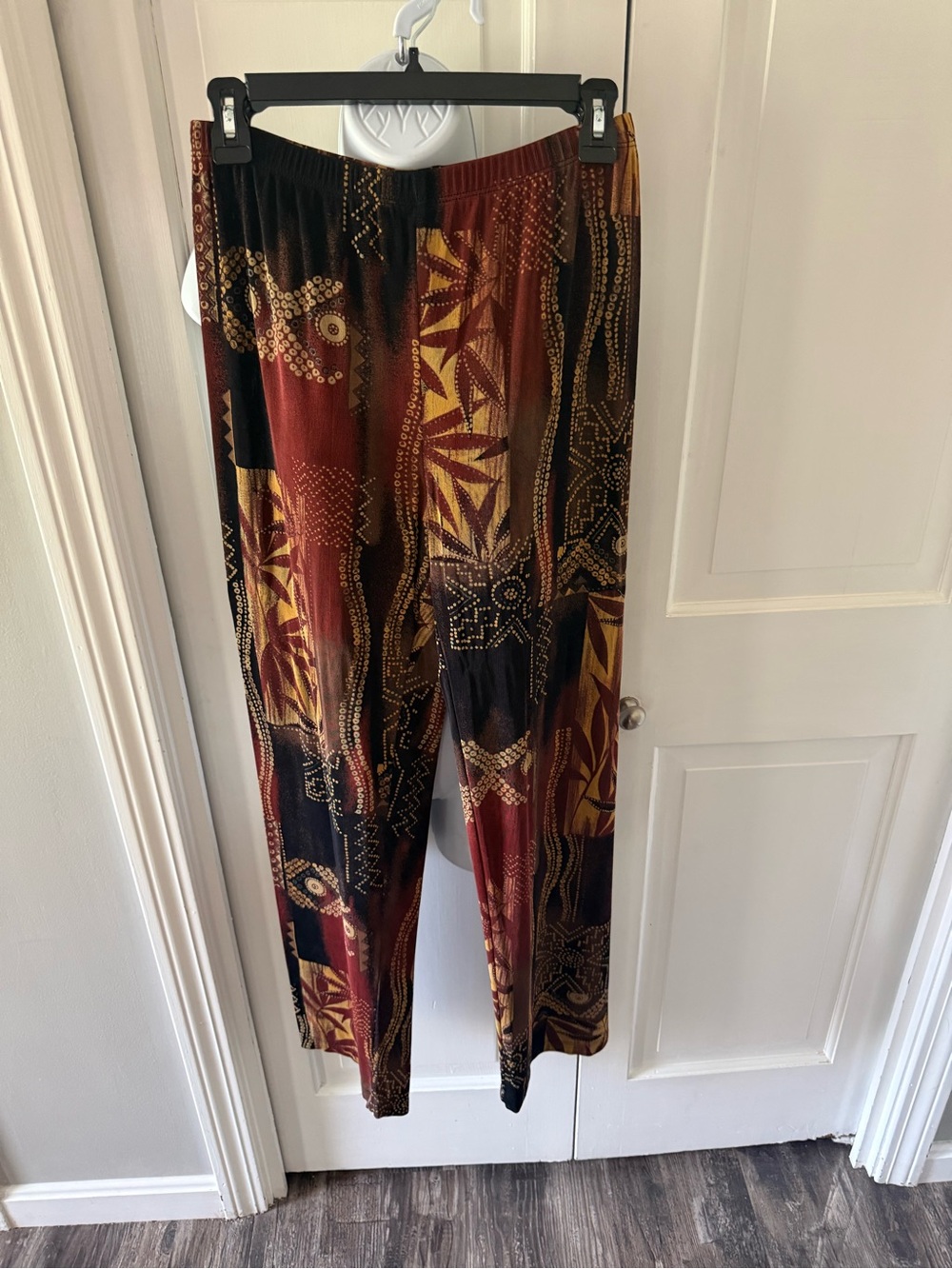 Chico's Travelers, Red & Gold Abstract Pants - Picture 1 of 3